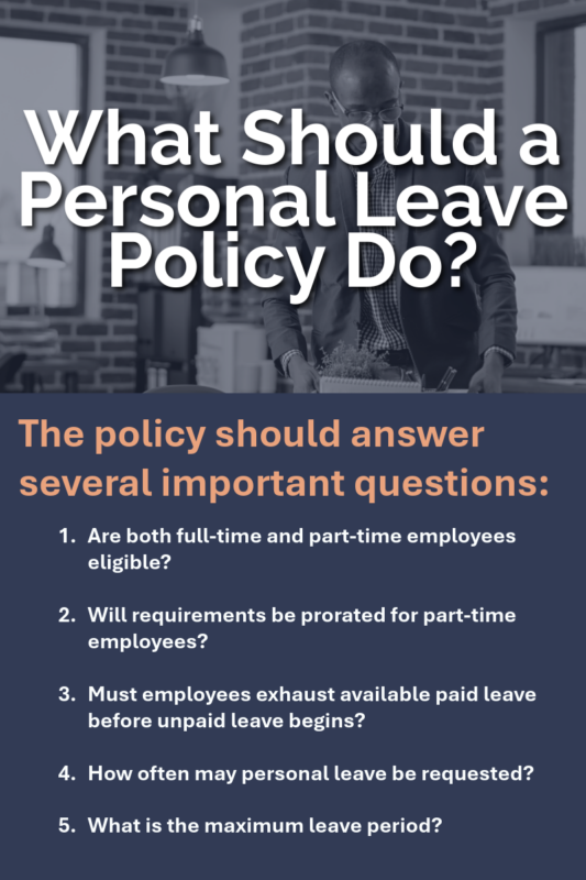 Inforgraphic highlighting text about what questions a policy should answer.